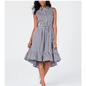 Gingham Ruffled-Hem Dress, Created for Macy's. High low hem. Excellent Pre~Loved